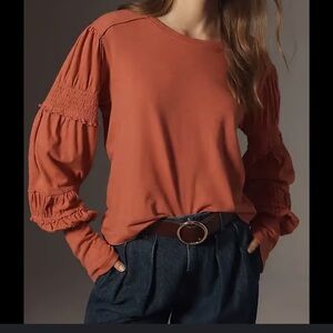 Pilcro Women's Rust Long Sleeve Top